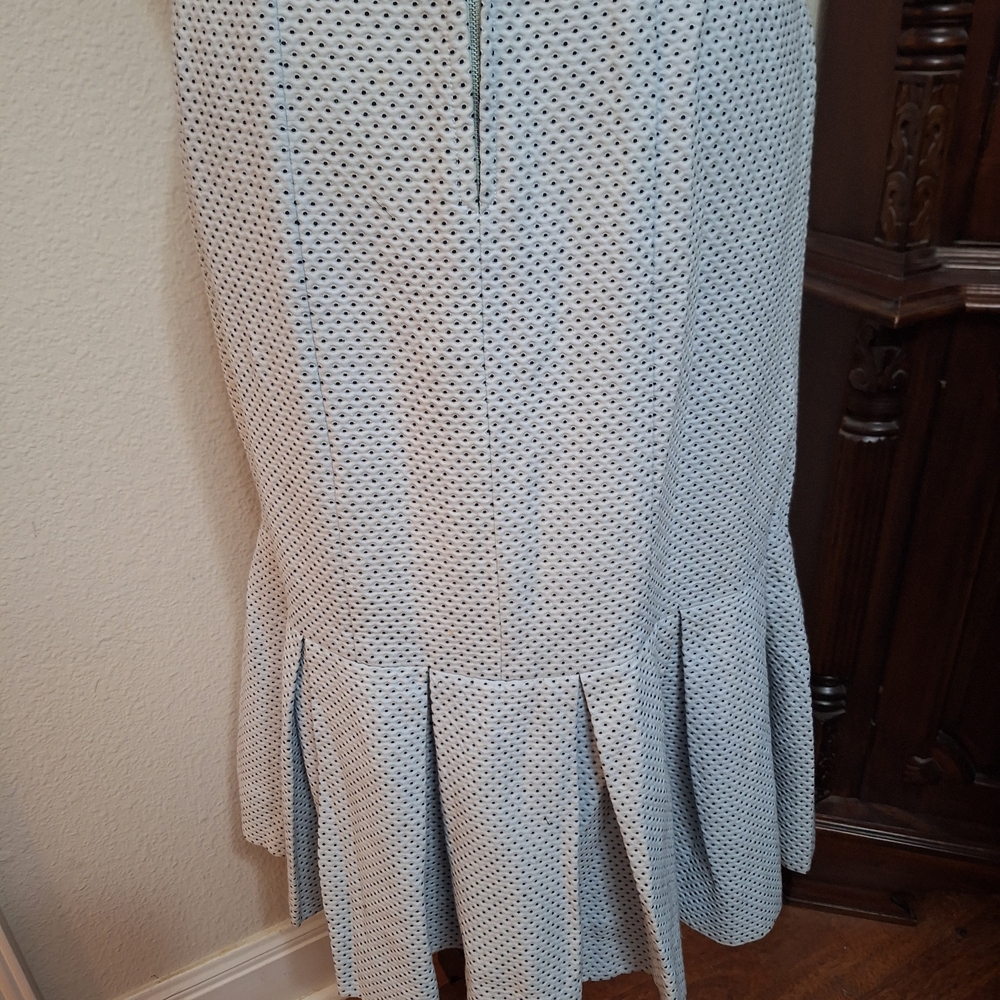 Vintage Light Blue Sleeveless Midi Dress with Ruffle Hem Sz M - Picture 2 of 11